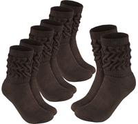 Chaussettes BRUBAKER Slouch - Chaussettes de sport pour femmes, marron foncé, taille 35-38, 4 paires