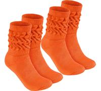 Chaussettes BRUBAKER Slouch - Chaussettes de sport pour femmes, orange, taille 35-38, 2 paires