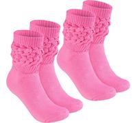 Chaussettes BRUBAKER Slouch - Chaussettes de sport pour femmes, Rose, taille 35-38, 2 paires