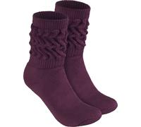 Chaussettes BRUBAKER Slouch - Chaussettes de sport pour femmes, Violet, taille 35-38, 1 paire