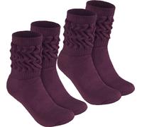 Chaussettes BRUBAKER Slouch - Chaussettes de sport pour femmes, Violet, taille 35-38, 2 paires
