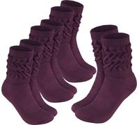 Chaussettes BRUBAKER Slouch - Chaussettes de sport pour femmes, violet, taille 35-38, 4 paires