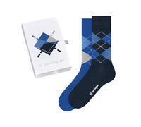 Burlington Basic Gift Box M So coton fantaisie lot de 2 paires, Chaussettes Homme, Bleu Blue Mix 0300, 40-46