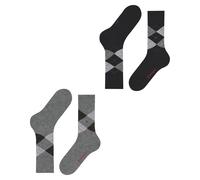 Burlington Chaussettes Everyday Argyle Homme - Coton fantaisie - 2 paires - Gris 40/46