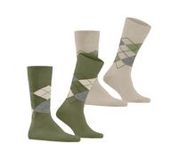 Burlington Chaussettes Everyday Argyle Homme – 2 paires Coton – Vert 40/46