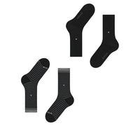 Burlington Chaussettes homme Everyday Stripe – coton fantaisie, noir, lot de 2, 40-46