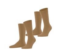 Burlington Chaussettes Homme Everyday Multipack – Coton uni – Lot 2 paires – Beige Brown Sugar 40-46