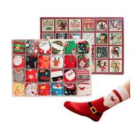 Chaussettes Calendrier De L'Avent De Noël - Décompte De 24 Jours Pour L'Avent | 12 Paires De Chaussettes D'Hiver De Type Crew,Pour Adolescents Femmes Hommes En Hiver Pendant Les Fêtes En