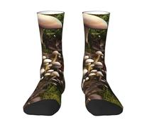 Chaussettes champignons sauvages pour homme et femme, douces, respirantes, flexibles et confortables avec un design élégant, meilleur cadeau, 2 Noir-2, Taille unique