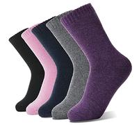 Chaussettes chaudes femmes chaussettes en laine mérinos laine chaude épaisse laine cadeau chaussettes randonnée chaussettes hiver femmes chaussettes chaudes 8 paires (Solid Color C)