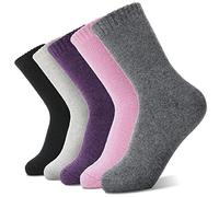 Chaussettes chaudes femmes chaussettes en laine mérinos laine chaude épaisse laine cadeau chaussettes randonnée chaussettes hiver femmes chaussettes chaudes 7 paires (Solid Color A)