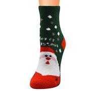 Chaussettes chaudes pour femme avec motif polaire corail douillet comme chaussettes de Noël confortables pour une journée d'hiver détendue, vert, taille unique