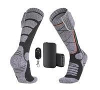 Chaussettes Chauffantes - 2 Paires de Chaussettes Thermiques 4000mAh,Réglage de Température 3 Niveaux pour Hiver | pour Activités Extérieures Randonnée Pêche Camping Chasse Ski Vélo