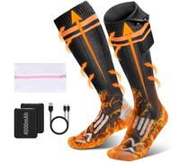 Chaussettes Chauffantes, 4000mAh Chaussette Chauffante Rechargeables avec 4 Températures, Calze Riscaldanti Lavables pour la Chasse d'hiver/Ski/vélo/Camping, Unisexe Chauffe Pied 36-43