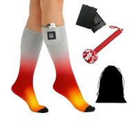 Chaussettes chauffantes avec température réglable - Piles améliorées - Unisexes - Chaussettes chauffantes électriques rechargeables pour le camping, la randonnée, le ski (A, température constante A)