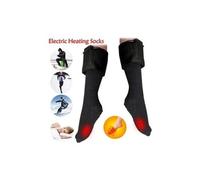 Chaussettes chauffantes chauffe-pieds chauds chauffage électrique pour botte de pêche sur glace chasse sox - noir Noir G