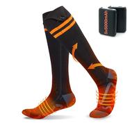 Chaussettes Chauffantes Connectées par APP, 5000mAh Batterie 4 Niveaux de Chaleur Réglables pour Randonnée Ski Camping Moto pour Homme et Femme