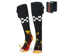 Chaussettes Chauffantes Connectées par APP, 5000mAh Batterie 4 Niveaux de Chaleur Réglables pour Randonnée Ski Camping Moto pour Homme et Femme