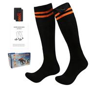 Chaussettes Chauffantes Connectées par APP, Chaussettes chauffantes pour Homme et Femme,5000mAh Batterie 4 Niveaux de Chaleur Réglables pour Randonnée Ski Camping Moto (A)