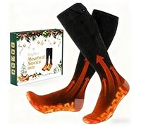 Chaussettes Chauffantes Électriques En Laine Rechargeable 2×7500 Mah, 4 Niveaux Température 45-70°C, 14h Autonomie Lavables Anti Pieds Froids，