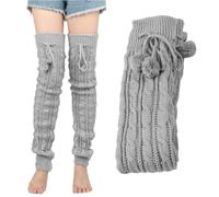 Chaussettes chauffantes électriques - Paire de Pantoufles chaufantes USB, Design en Tricot Thermique, équipement Chaud au-Dessus du Genou, Couvre-Pieds d'hiver Extra Longs | Chaussettes chauffantes p