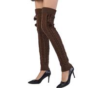 Chaussettes chauffantes électriques - Paire de Pantoufles chaufantes USB, Design en Tricot Thermique, équipement Chaud au-Dessus du Genou, Couvre-Pieds d'hiver Extra Longs | Chaussettes chauffantes p