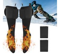 Chaussettes chauffantes électriques pour hommes et femmes, chaussettes chauffantes à batterie rechargeable avec coton pour le travail en plein air, la pêche, la chasse, le
