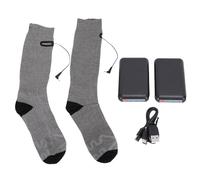Chaussettes chauffantes en Coton, 4000 mAh, 3 Vitesses, réglages de température, Chaussettes Thermiques chauffantes Double Face pour l'hiver, Hommes Femmes, randonnée, Camping,