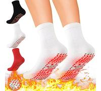 Chaussettes Chauffantes En Tourmaline Santé Minces D'Hiver Auto-Chauffantes Magnétiques Hyperthermiques Favorisant La Circulation Sanguine Massage Pieds Pour Sport Running Randonnée Multicolore