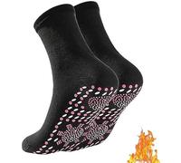 Chaussettes Chauffantes Homme, Chaussette Auto-Chauffante Antidérapante Femme, d'hiver Auto Magnétiques Tourmaline Health Sock, pour Sport Running Randonnée Camping Foot (Noir)