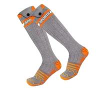 Chaussettes chauffantes longues avec batterie de 5000 mAh - Température personnalisable - Chaussettes chauffantes rechargeables en coton pour homme et femme - Chaussettes chauffantes électriques