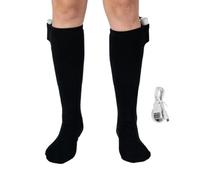 Chaussettes Chauffantes pour Femmes,Bas De Patinage Rechargeable Par USB - Chaussettes de Cyclisme Alimentées par Batterie 2200mAh avec 3 Niveaux de Chauffage | pour Hommes Camping Travail Pêche Patin
