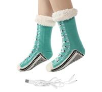 Chaussettes chauffantes pour homme, chauffe-pieds chauffants USB - Chauffe-pieds de camping pour temps froid, chaussures de sommeil, chasse, camping, voyage, automne, extérieur, maison, sol, Noël