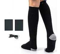Chaussettes Chauffantes pour Hommes et Femmes, Chaussette Chauffante Lavables, 5000mAh Batterie 3 Niveaux de Chaleur Réglables, pour Sports de Plein Air, Randonnée, Marche