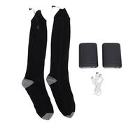 Chaussettes chauffantes pour hommes et femmes, chaussettes thermiques électriques, semelle complète, chauffage supérieur, 2 piles 5000mAh, 1 paire, contrôle par application, noir