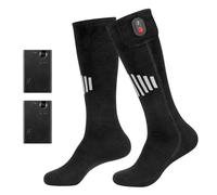 Chaussettes Chauffantes pour Hommes & Femmes, Chauffe-Pieds Chauffants À Vitesses, Lavables - pour Ski, Randonnée, Chasse, Camping, Vélo, Pêche(Black,Socks+Battery Box)
