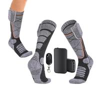 Chaussettes Chauffantes Rechargeables | 2 Paires pour Temps Froid 4000mAh | Contrôle Température 3 Niveaux pour Activités Hivernales Incluant | Chasse Randonnée Camping Travail Cyclisme Ski