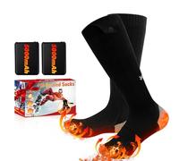 Chaussettes chauffantes rechargeables 2025, batterie extra large 5000 mAh, longue durée de vie jusqu'à 65 °C, grande surface de chauffage (sans logo, bouton de commande, 36-42) (bouton de contrôle