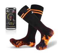 Chaussettes chauffantes rechargeables 2025, batterie extra large 5000 mAh, longue durée de vie jusqu'à 65 °C, grande surface de chauffage (sans logo, bouton de commande, 36-42) (contrôle APP, 38-42)