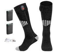 Chaussettes Chauffantes Rechargeables, 5000mAh Chaussette Chauffante USB Rechargeable Électrique pour Hommes Femmes, 3 Niveaux de Chauffage, Lavables, Cadeaux d'hiver(Black1)