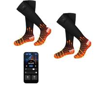 Chaussettes Chauffantes Rechargeables avec Bluetooth APP, 2x5000mAh Batterie, 4 Niveaux de Chauffage, Lavables, Chaussette Chauffante pour Homme Femme - Heated Socks for Camping, Ski, Randonnée (2)