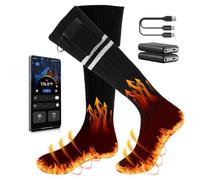 Chaussettes chauffantes rechargeables pour homme et femme - Chaussettes chaudes d'hiver - Chauffe-pieds - Avec batterie de 5000 mAh x 2 - Lavables - Pour le ski de plein air, le camping, la chasse