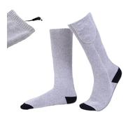 Chaussettes chauffantes USB 2200 mAh avec 3 niveaux de chaleur - Chauffage de pieds chaud antidérapant thermique pour l'hiver par temps froid, neige, cyclisme, travail, équitation, randonnée, camping