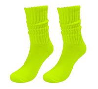 Chaussettes Chaussettes de Couleur Unie Chaussettes de Sport colorées en Coton léger Vert Fluo Enfant