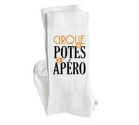 Chaussettes cirque potes apéro | Socks | Taille 36-40 | Idée Chaussettes Personnalisées Cadeau Fête Original Famille Travail Départ Collègue Retraite Noël.