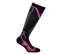 CMP - Chaussettes de ski unisexes, Noir-Rose Fluo, 39/42