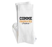 Chaussettes Comme pharmacien j’assure | Socks | Taille 41-45 | Idée Chaussettes Personnalisées Cadeau Fête Original Famille Travail Départ Collègue Retraite Noël.