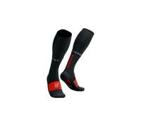 Chaussettes compressport full socks winter run noir rouge