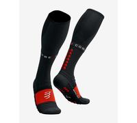 Chaussettes compressport full socks winter run noir rouge