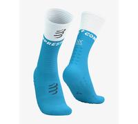 Chaussettes Compressport Mid Compression V2.0 bleu vif blanc - T3